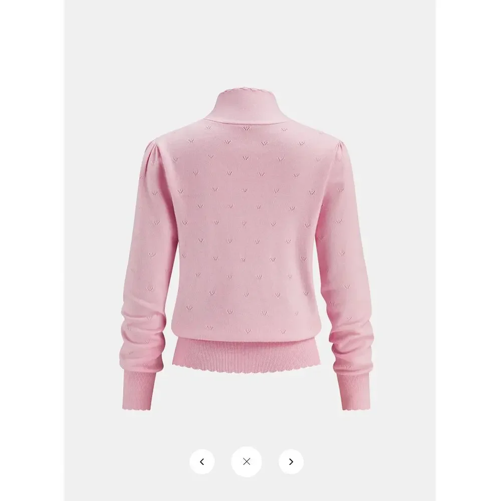 NWTCommense Tie Neck Eyelet Knit Sweater Sz M